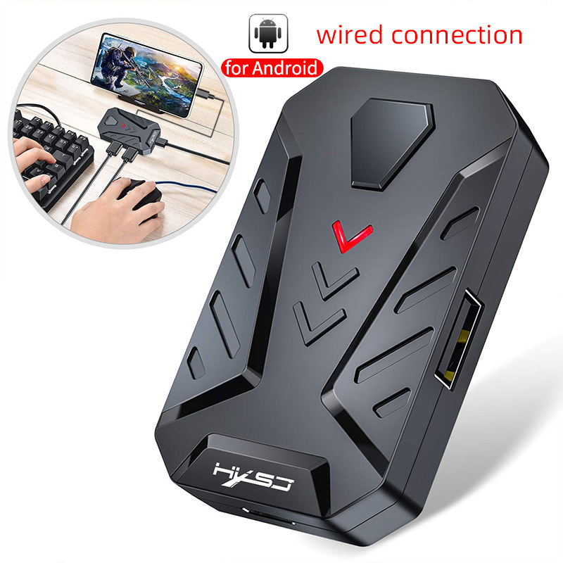 EAOR Android Version Mobile Game Converter Wired One-handed Gaming Keyboard Mouse Set PUBG Controller Adapter Auxiliary Artifact