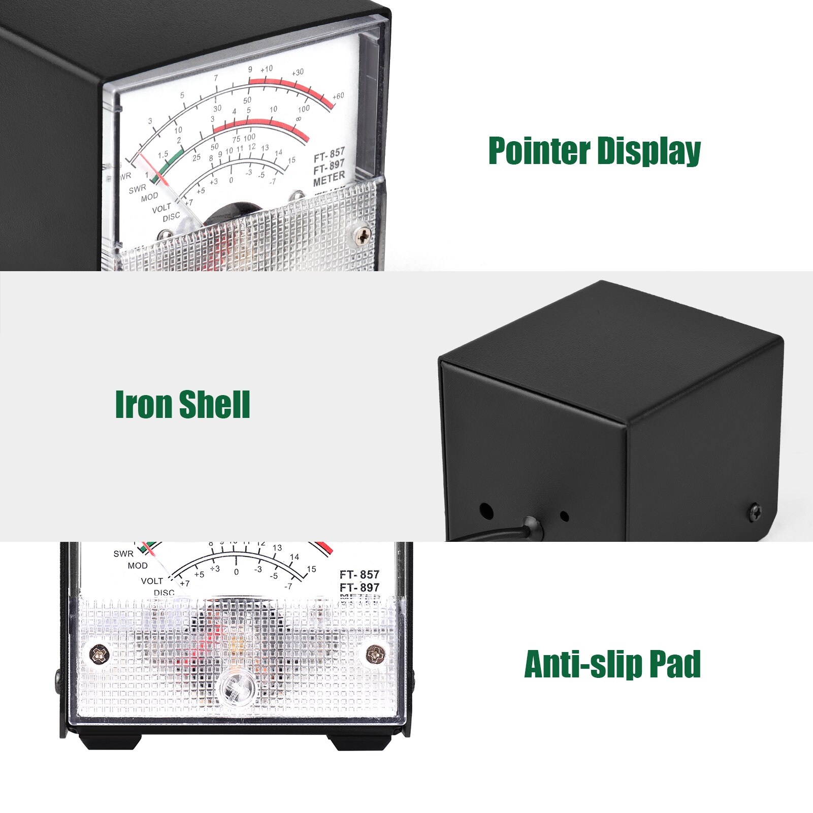 Mini SWR Power Meter External Meter Pointer Wattmeter Receive Display Meter Compatible with YAESU FT-857 FT-897 Power Meter