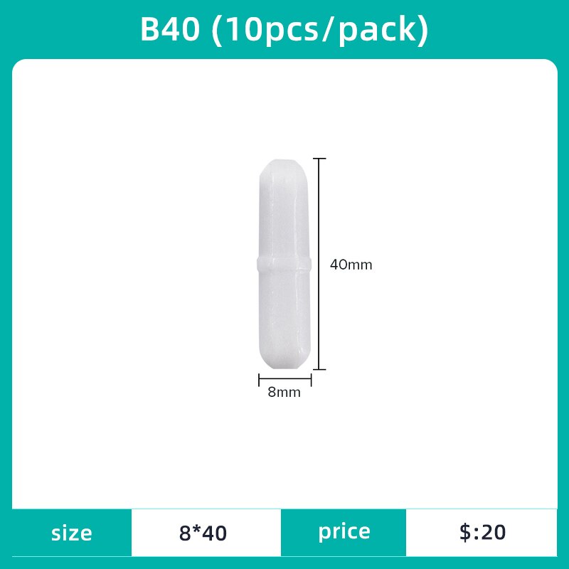 JOANLAB Magnetic Stirrer Bar Size 15mm 20mm 25mm 28mm 30mm 35mm 40mm PTFE Magnetic Stirrer Mixer Stir Bars 10 pcs Lab Supplies: 40mm 10 pcs