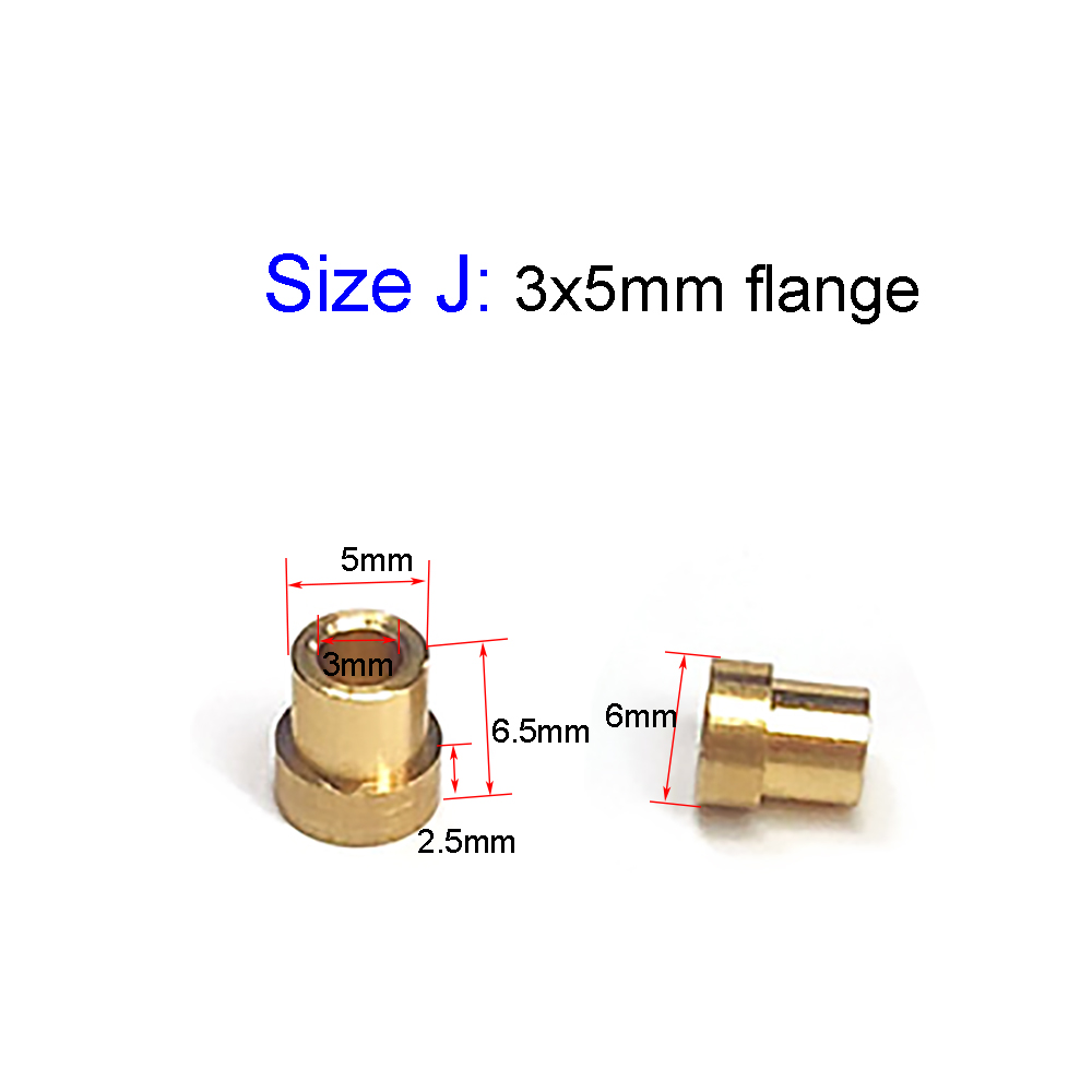 10 Uds. De cojinete de manguito de eje de casquillo de brida de eje de buje de latón para eje de 2mm, 3mm, 4mm y 5mm para barco RC, piezas de repuesto marinas DIY: Azul marino