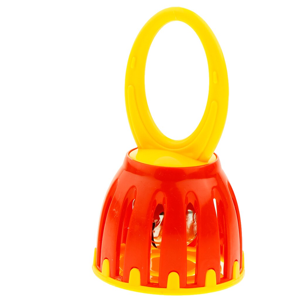 Cloche de Cage à poignée de 15cm, hochet en plastique, jouet de développement musical, couleur aléatoire