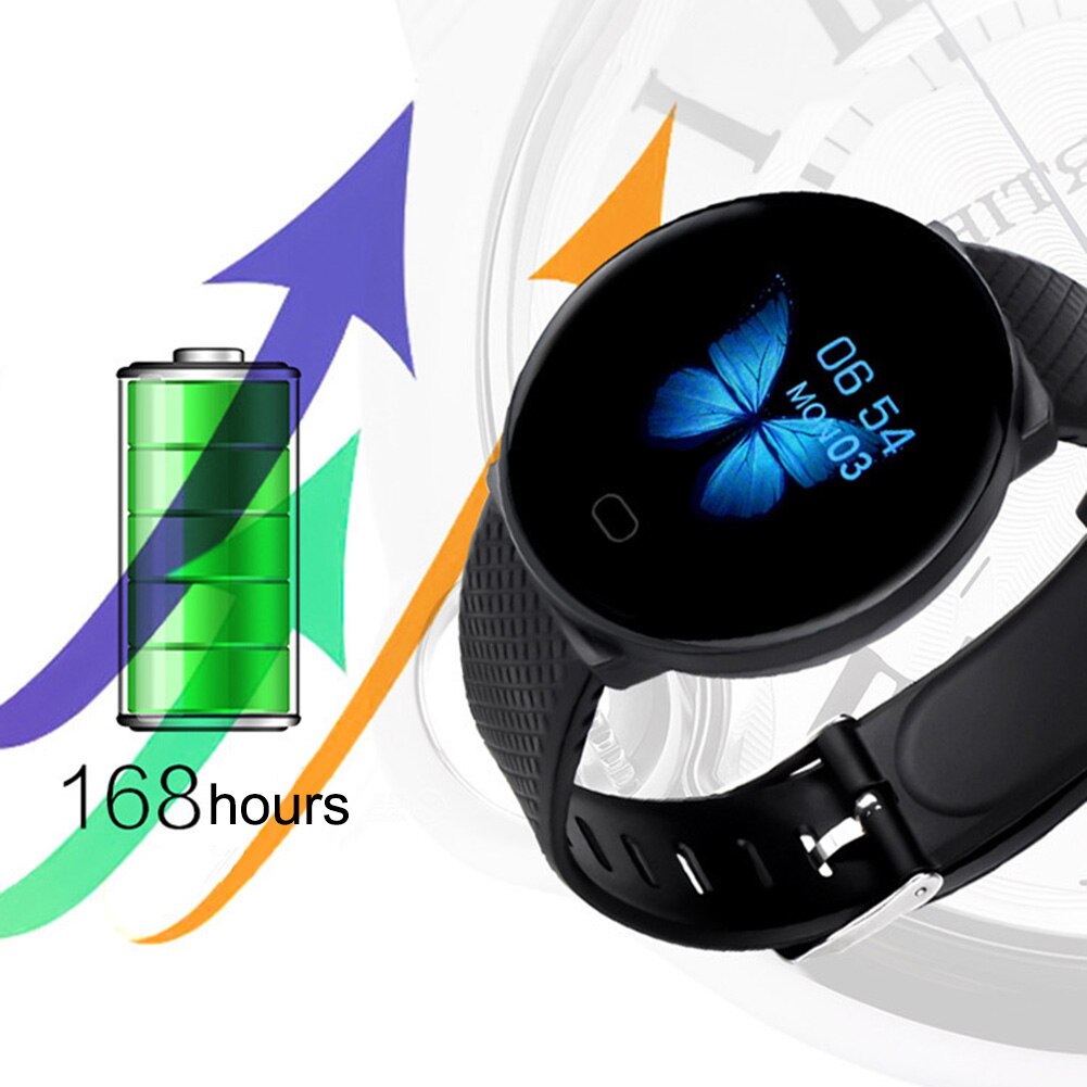 D19 slimme horloges rond bluetooth bloeddrukmeter bloedzuurstof hartslagmeter waterdicht sporthorloge stappenteller