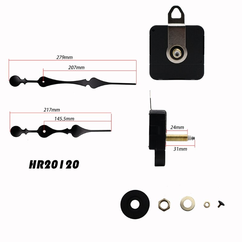 High Torque Long Shaft Silent Clock Movement Mechanism with 2 Clock Hands Repair 87HA
