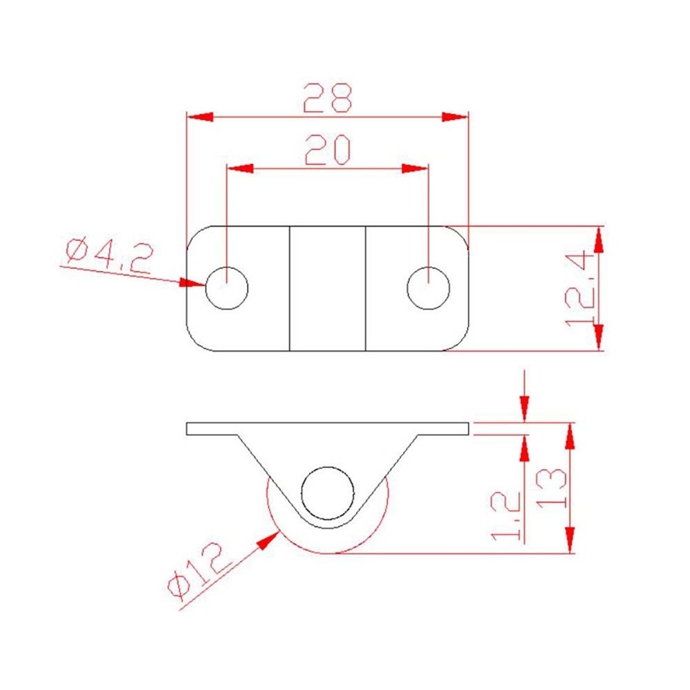 4Pcs 0.5Inch Universal Furniture Caster Rubber Straight Wheel Silent Directional Casters Concealed Furniture Casters Hardware