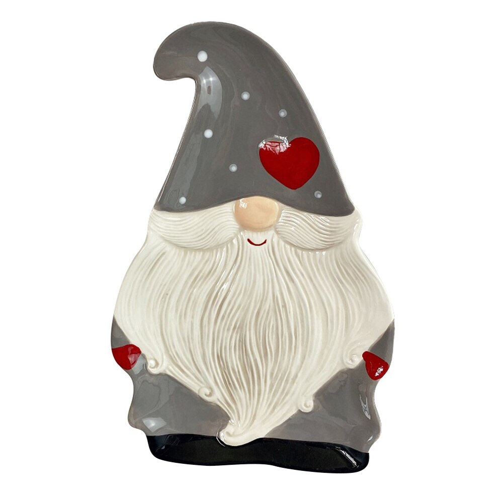 1 Pc Christmas Santa Clause Shape Plate Ceramic Dish Kitchen Tableware: Default Title
