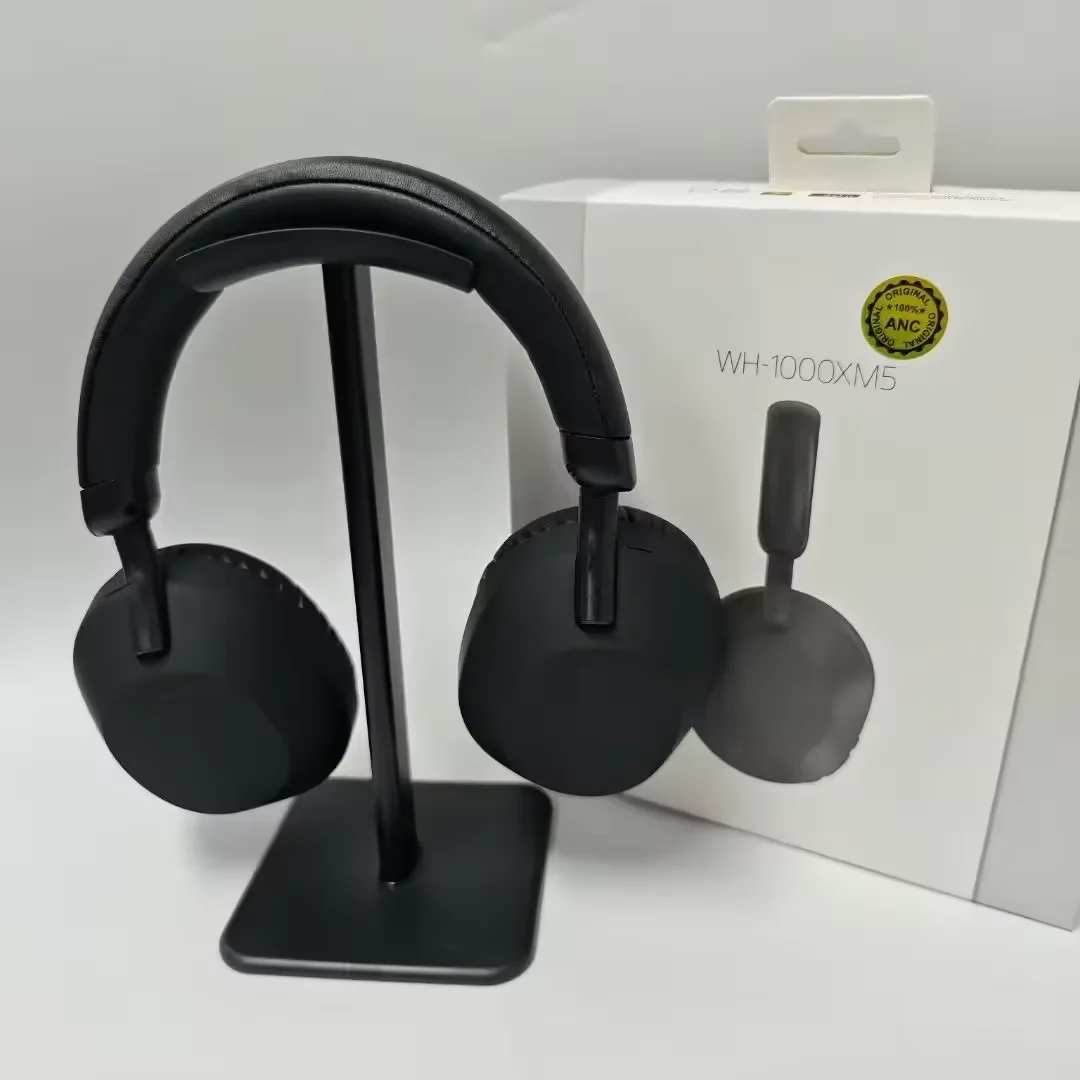 WH-1000XM5 bin Kopf montierter kabelloser Bluetooth-Kopfhörer. Selbstgeräuschunterdrückende Auflage mit geringer Latenz für Anrufe und Spiele