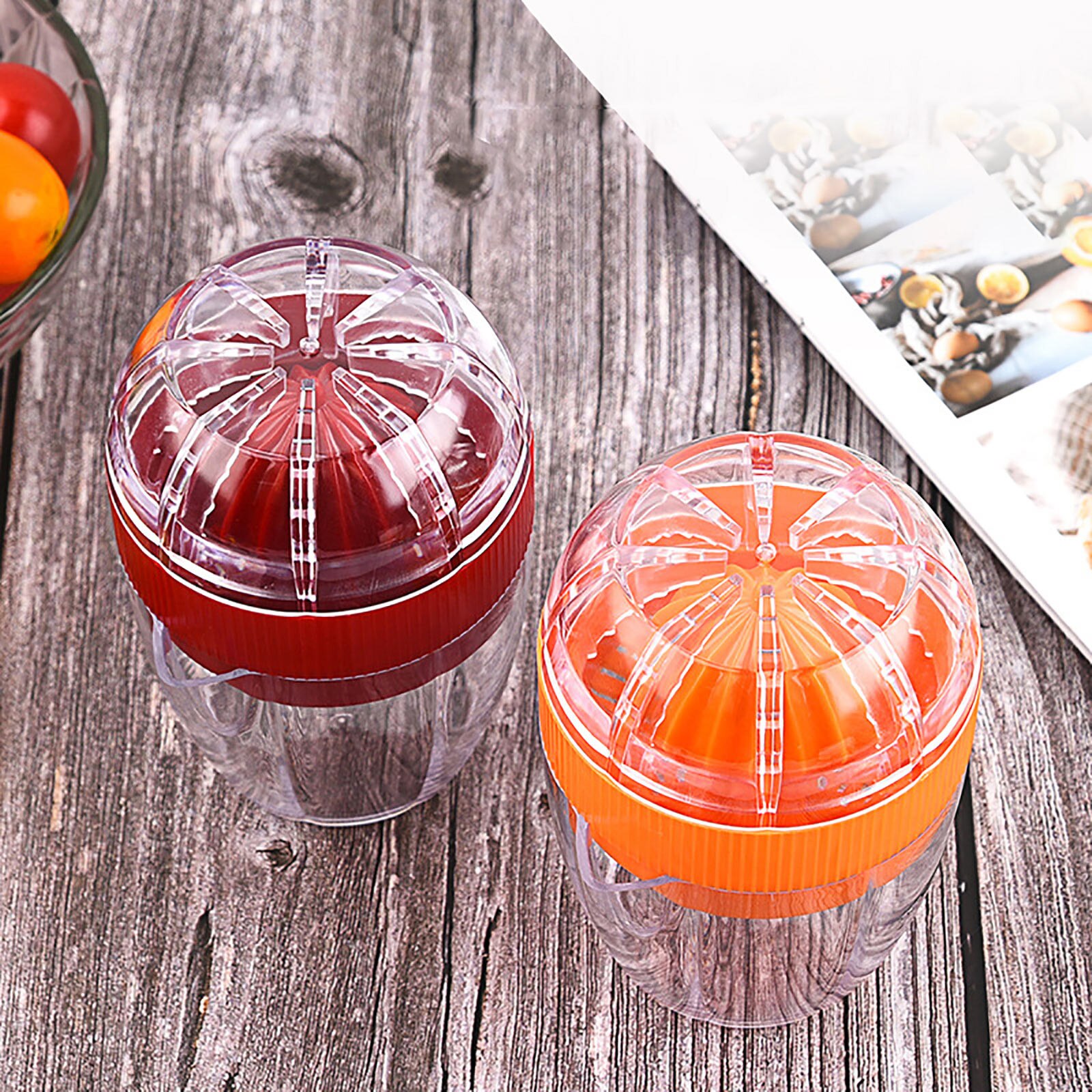 2 in 1 Squeezer Mini Fruit Juice Cup Cooking Tool Household Manual Juicer with Funnel Orange Lemon Juice Squeeze Tool