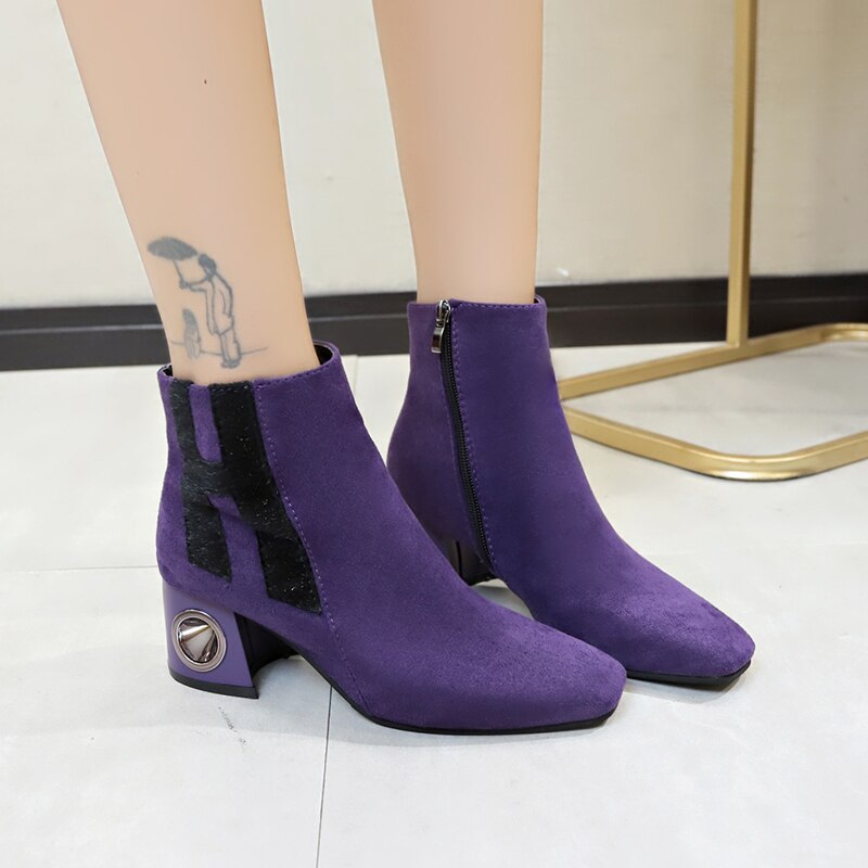 cm botines gruesos de tacón alto para niña, – Grandado