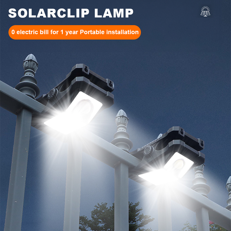 Solar Clamp Lamp LED Solar Garden Light Outdoor Clip-on Motion Sensing Light Induction Camping Light for Outdoor Courtyard Fence