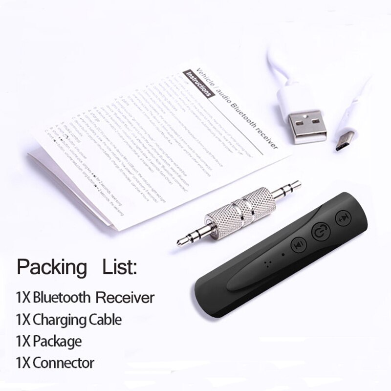 Handsfree Bluetooth Adapter For Headphone AUX Receptor USB Car Bluetooth Audio Receiver Handsfree 3.5mm With Microphone