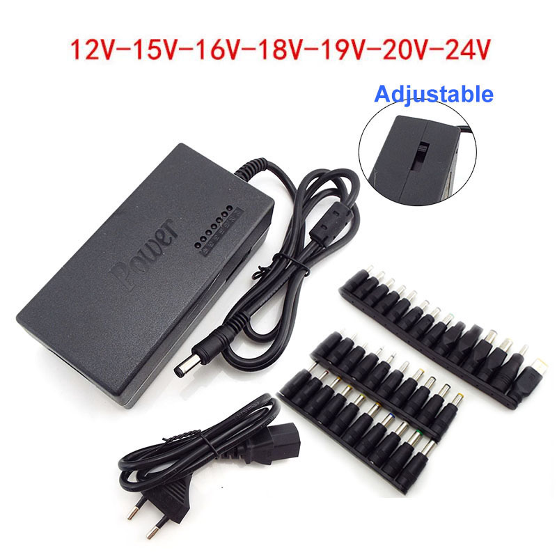 AC A DC 12V 15v 16v 18v 19v 24V Adattatore universale regolabile per caricabatterie Convertitore DC 96W per PC Laptop Eu US UK AU v