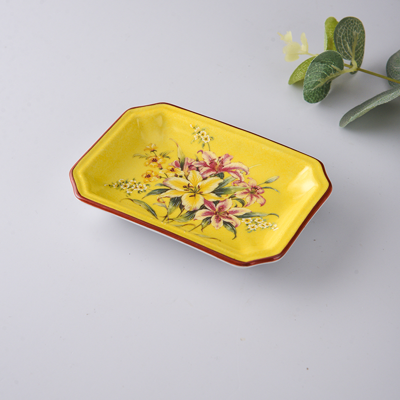 1pc Europäischen Blume aufbringen Keramik Seifenschale Seife Verpackung Boxen Haushalts Schlecht Lagerung Liefert Toilette Dusche Liefert: E