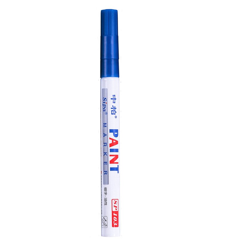 Rotuladores permanentes impermeables a base de aceite de 8 colores para pintura de cerámica, neumáticos de coche, Metal, de paquete, decoración de , vidrio: Azul