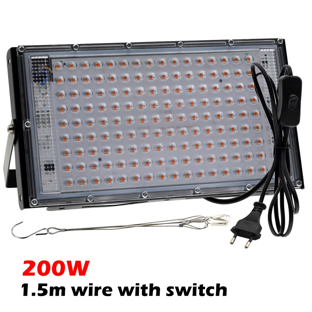 Phyto lampe 50W 100W 300W Phytolamp pour plantes spectre complet Led culture des plantes cultivateur Culture intérieure Led lampe de culture lampe Uv: Rose clair