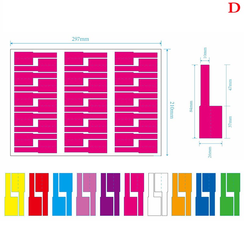 Etiquetas adhesivas para Cables de red A4, autoadhesivas e impermeables, coloridas, para organizar la identificación de Cables eléctricos: D