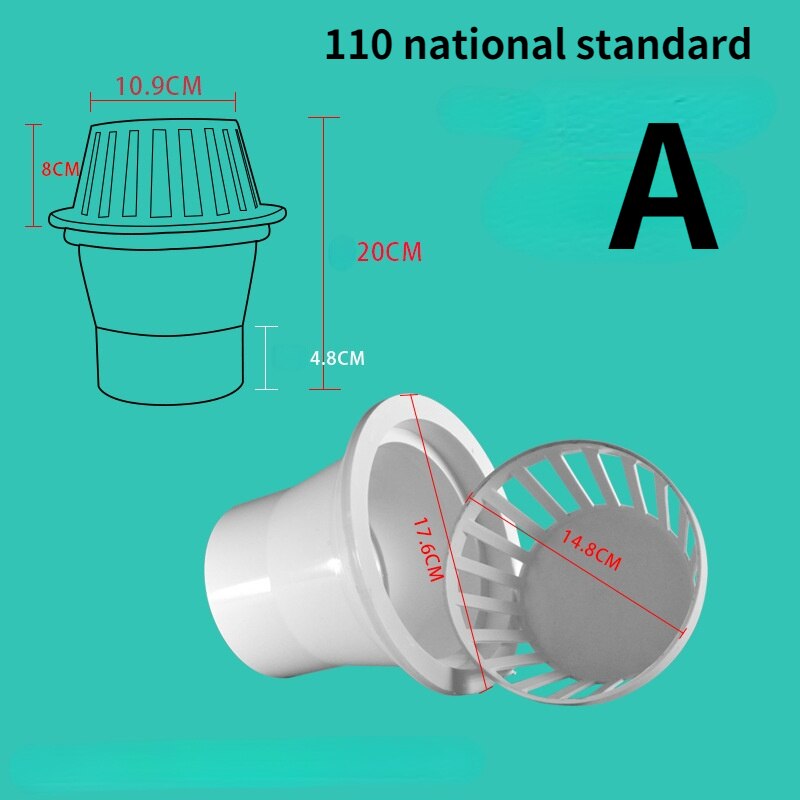 110/160 PVC Roof floor drain for Rooftop Round roof drain covers: A