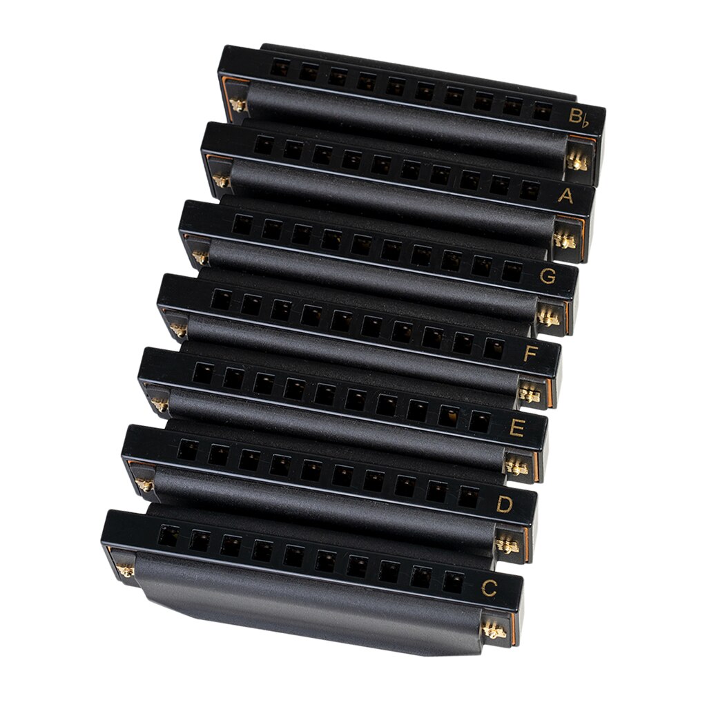 Deluxe Seven Piece Harmonica Set - G, A, Bb, C, D, E, F Key Pack