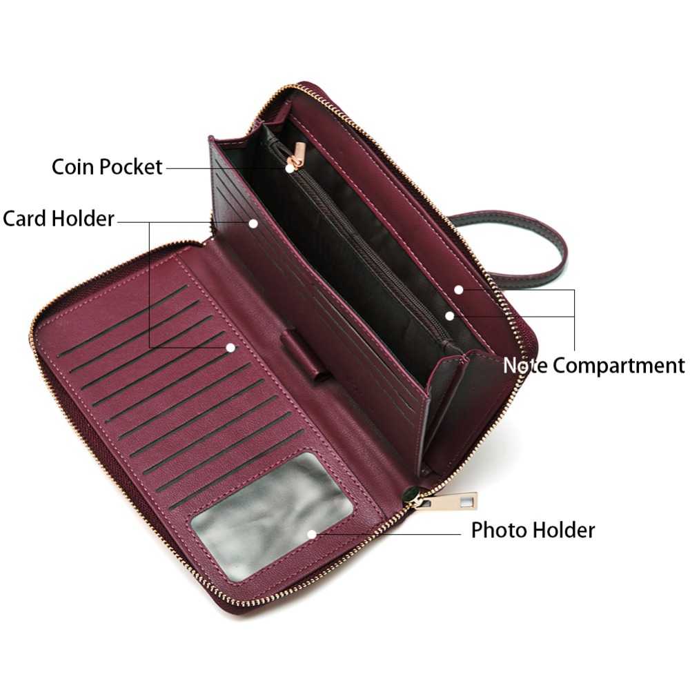 Women Wallets leather female purse Luxury Brand Good Girls Purse Card Holder Long Clutch wallet