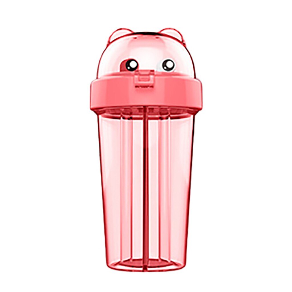 A Cup Of Dual-purpose Plastic Water Cup Outdoor Portable Children's Straw Cup: Pink