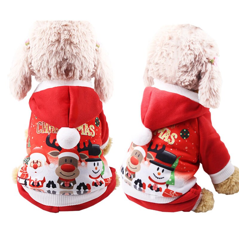 Jul hundkläder vint kappa kläder tomte dräkt husdjur hund julkläder söt valp outfit för hund xs-xxl  u3: Xs