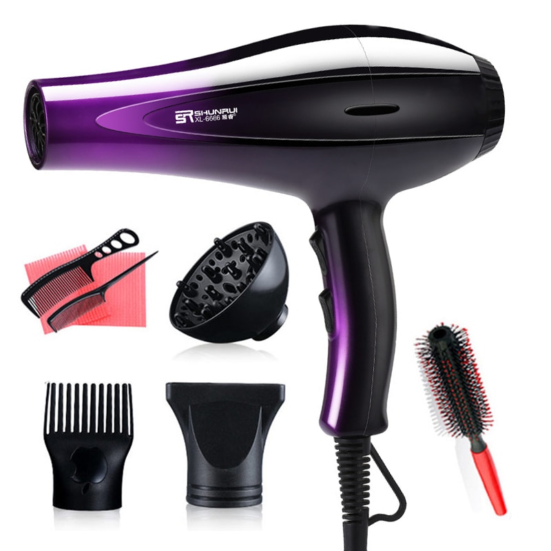 Secador de pelo iónico de gran potencia 3200w para mujer, secador de pelo con viento , secador de pelo silencioso con degradado, herramienta para peinar con boquilla: 8 in 1