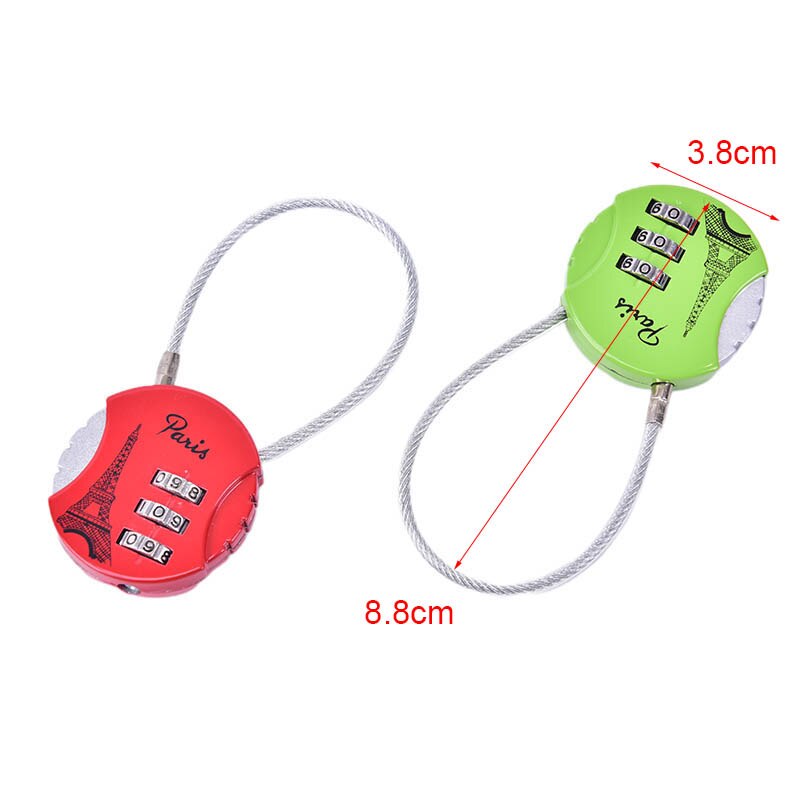3-Digit Password TSA Steel Wire Lock Customs Code Lock for Travel Suitcase Luggage