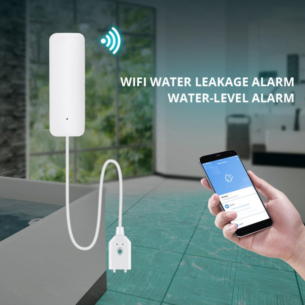 Water Leakage Alarm System WiFi Smart Home Detection Leak Sensor Phone APP Notification Security Alert Battery Operated Detector