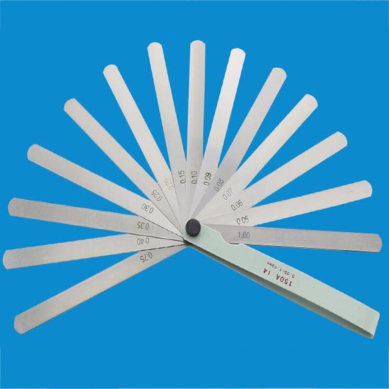 Stainless Steel Feeler Gauge Metric Measurement 0.021mm 17 Blade
