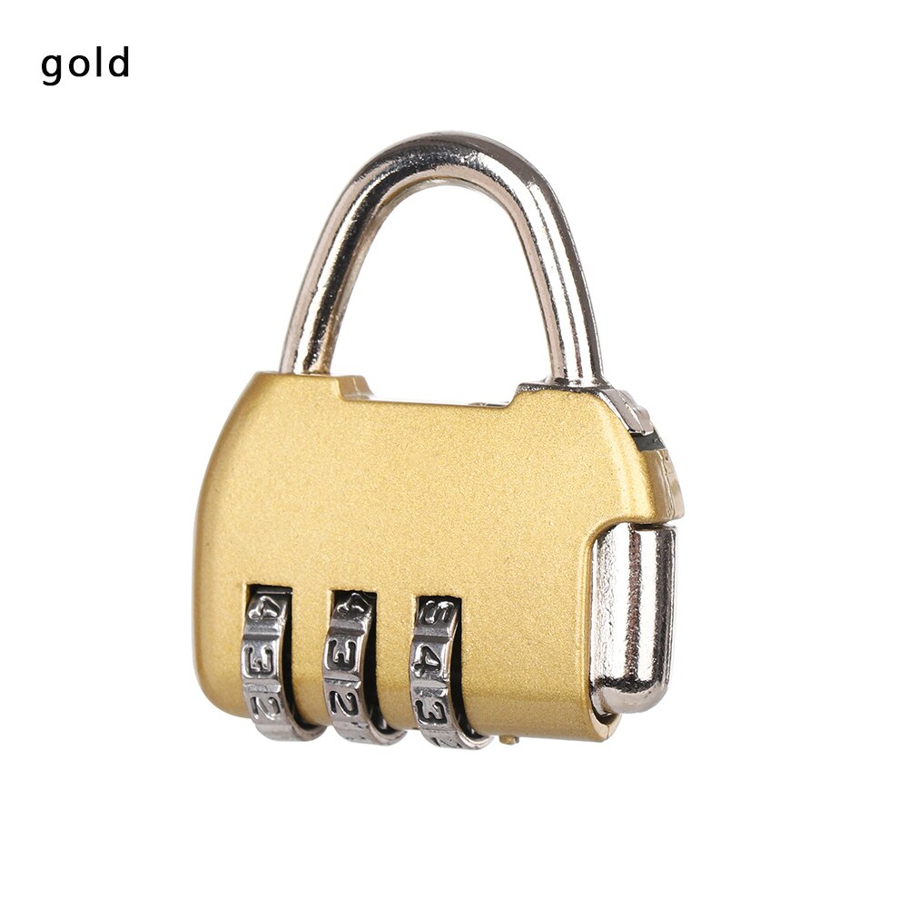 10 Soorten Beveiliging 3/4 Cijfercombinatie Hangslot Bagage Lock Koffer Code Zinklegering Kast Kast Locker Lock: Goud
