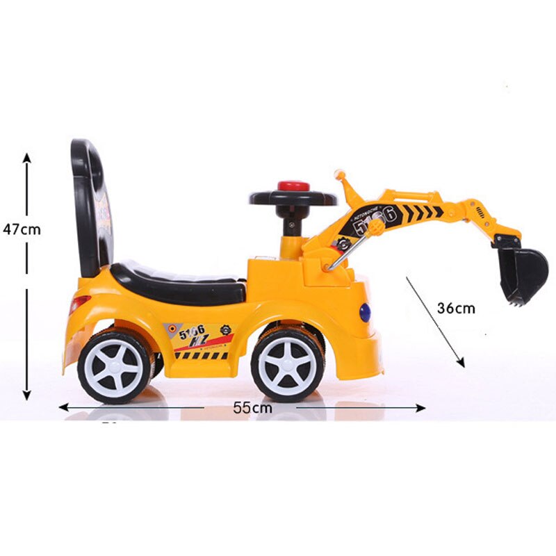 Children&#39;s Excavator RC Car Ride On Toys Balance Walker Simulation Electric Excavator With Music Outdoor Sports Toys for 2-6 Y