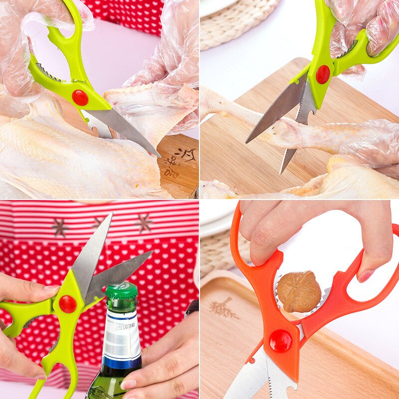 Tijeras de cocina multifunción, tijeras de hueso de pollo fuertes para el hogar, tijeras de hueso de acero inoxidable, corte afilado, pescado para matar peces