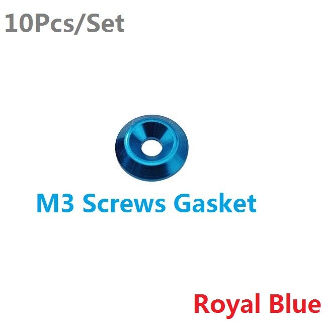10 Stks/set M3 Schroeven Pakking Aluminium Cone Verzonken Gat Sink Hoofd Wasmachine Auto-Styling 2020NEW Multifunctionele: RoyalBlue