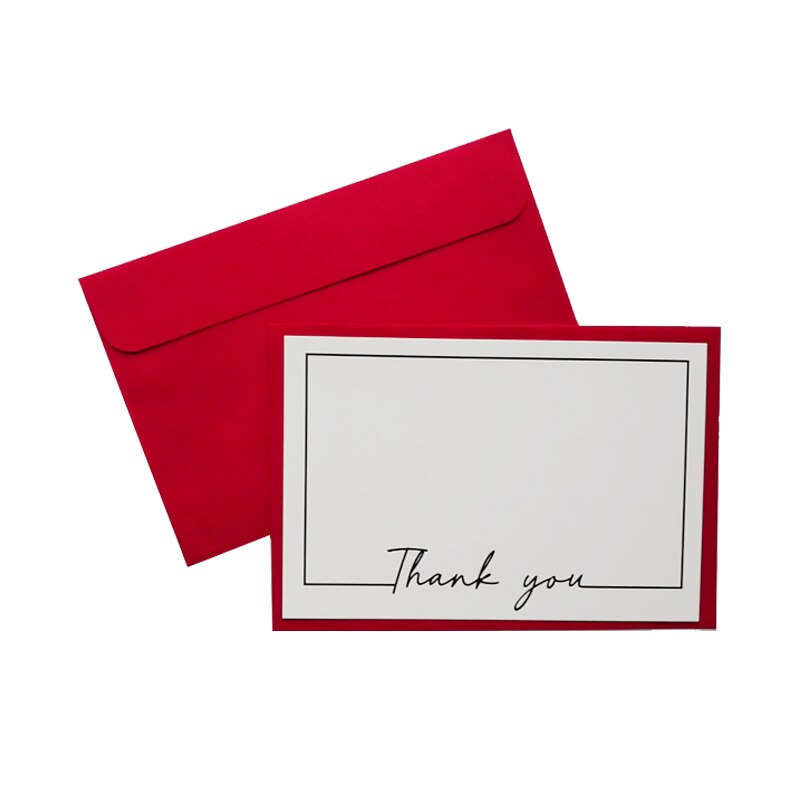5set DIY handwritten Blank greeting Paper Cards Birthday Greeting Card with envelope wedding invitations: thank you 2