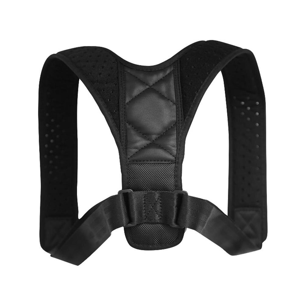 Unisex Men Women Adjustable Posture Corrector Back Corset Shoulder Support Brace Belt: black