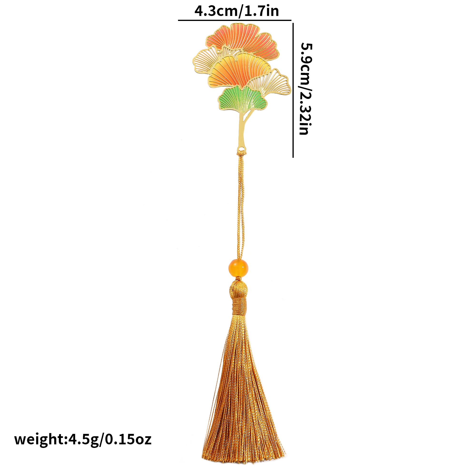 Eenvoudige holle messing boekenlegger, mooie boekenlegger met klavertje vier en libelle, boekenlegger, boekenvriend, leesbenodigdheden: Bruin