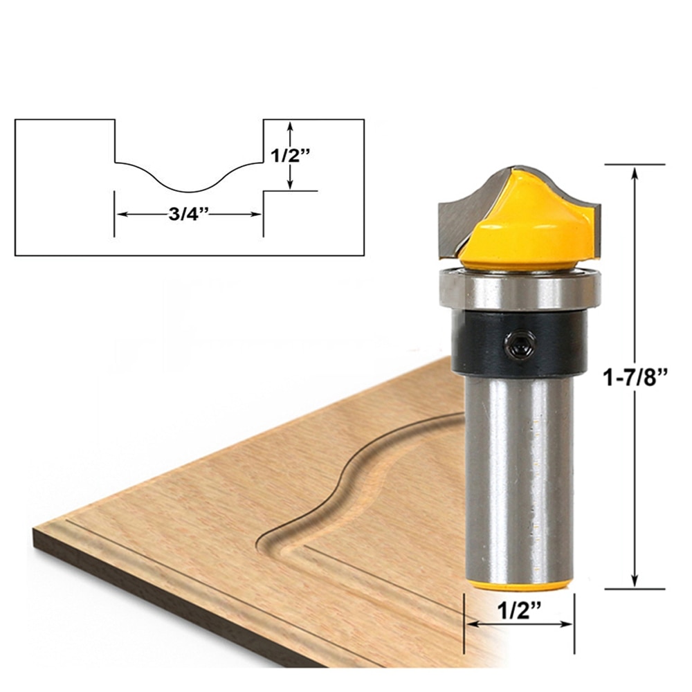 1Pcs Profile Groove Template Router Bit - 1/2" Shank