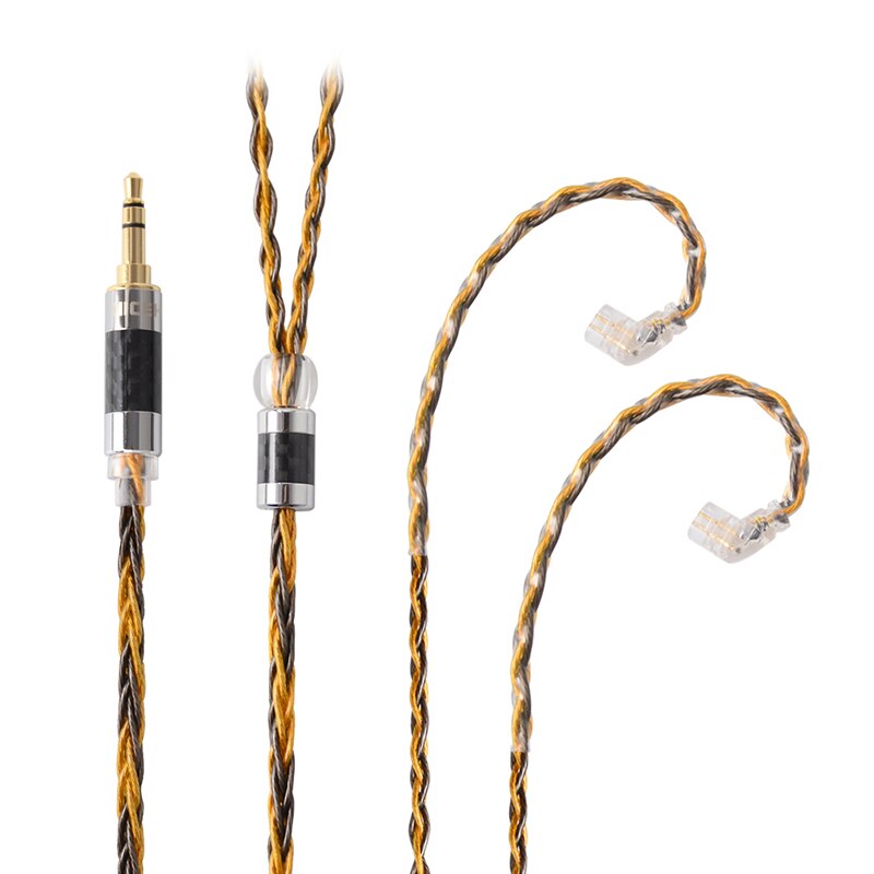 NICEHCK C8-1 8 núcleo plateado y cobre Cable de auriculares mezclado 3,5/2,5/4,4mm MMCX/NX7 Pro/QDC/0,78mm 2Pin para DB3 ST-10s: 3.5mm With QDC 2Pin