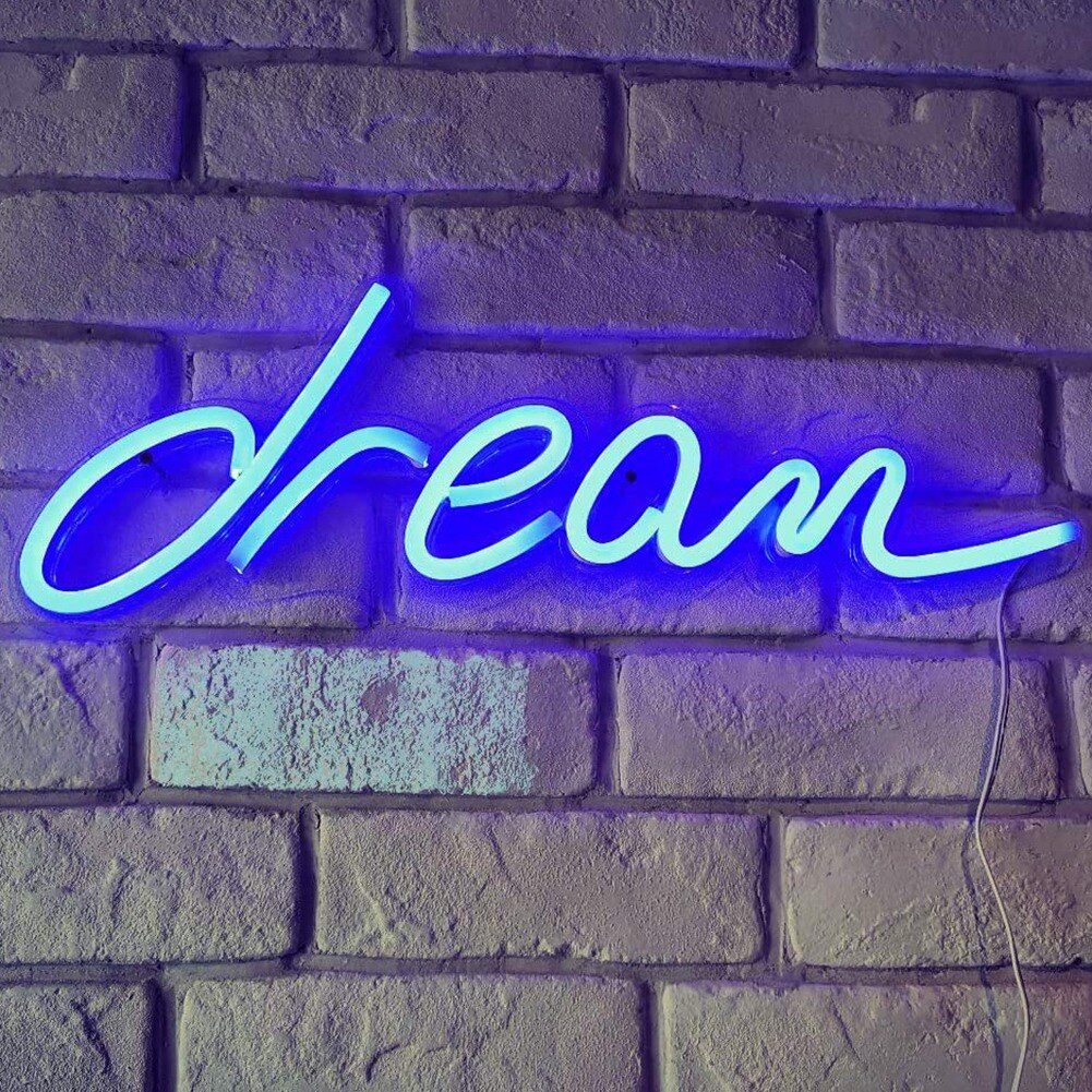 Onderscheidend Droom Vorm Engels Letters Usb Led Light Thuis Party Wedding Bar Restaurant Cafe Decoratieve Licht