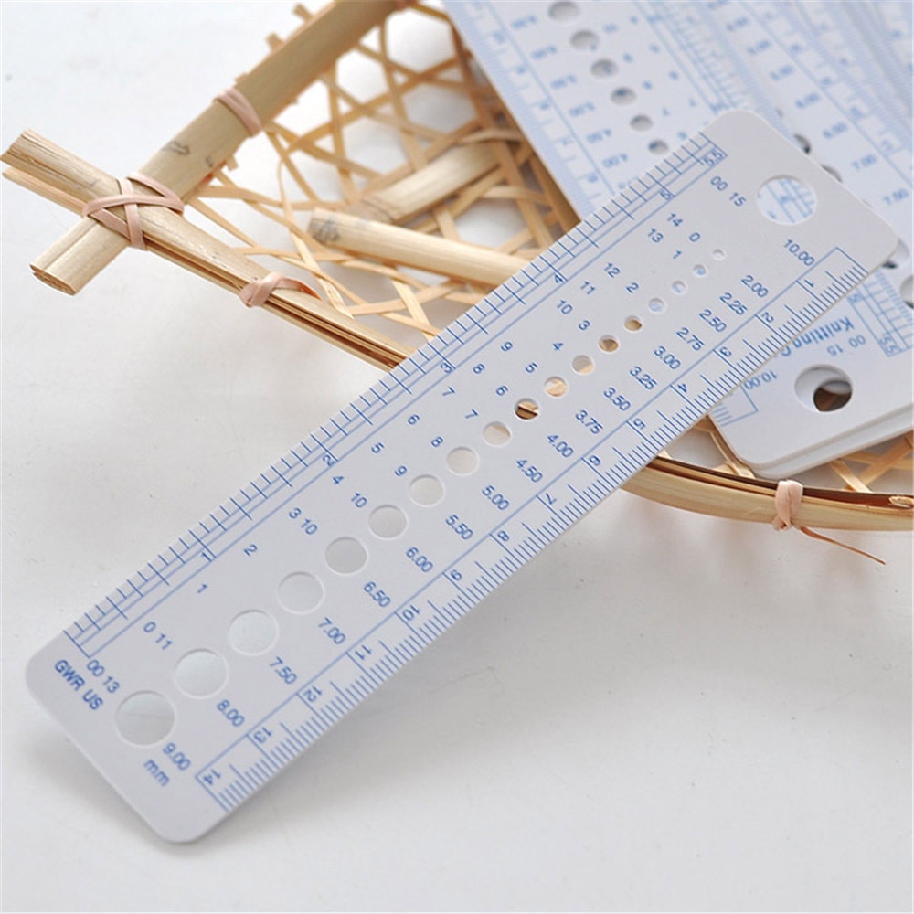 2 stk plastic lineal nål gauge tomme syning lineal lineal  cm 2-10mm sizer måle syværktøj us uk canada størrelser fleksibel