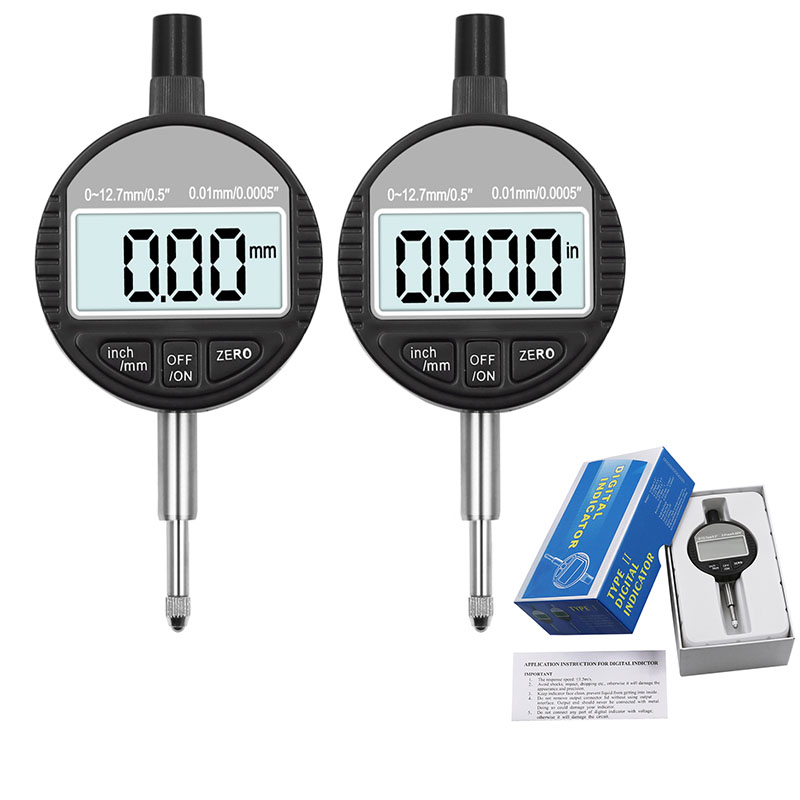 Ip54 vattentäta 0-12.7mm digitala mätklockor för avståndsmätare precisionsverktyg 0.01mm/0.001mm testklockor