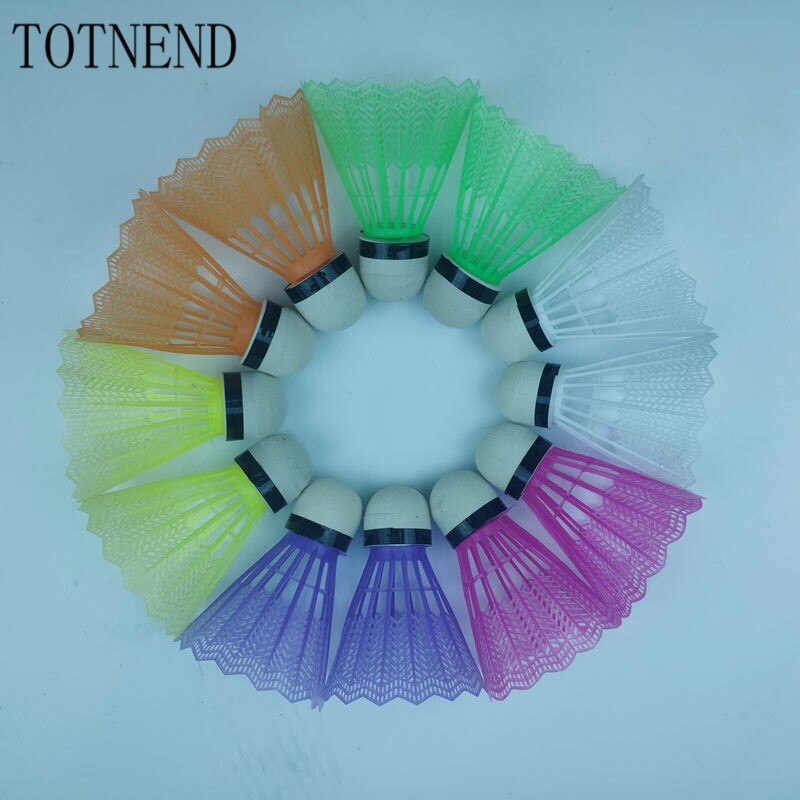 12 pçs/lote profissional espuma bola cabeça de plástico badminton peteca colorido speedļbadminton acessórios esporte formação
