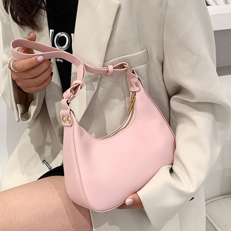 Solid color Square Underarm bag High PU Leather Women's Handbag Luxury brand Large Shoulder Bags