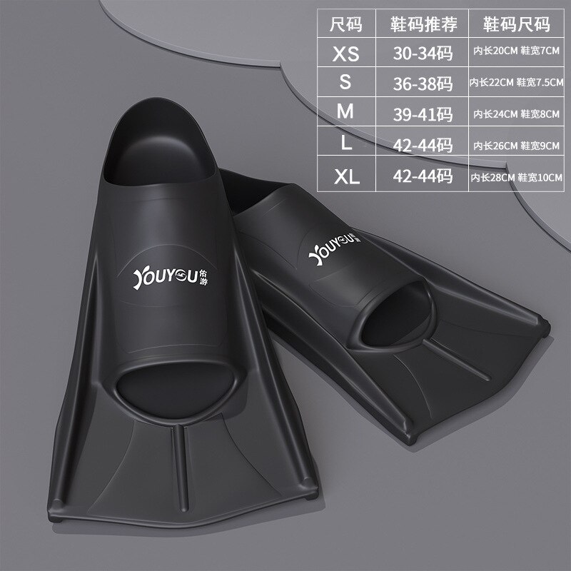 Swimming Fins Men Silicone Short Flippers Children Diving Duck Flippers Snorkeling Equipment Women: black / XS(30-34)