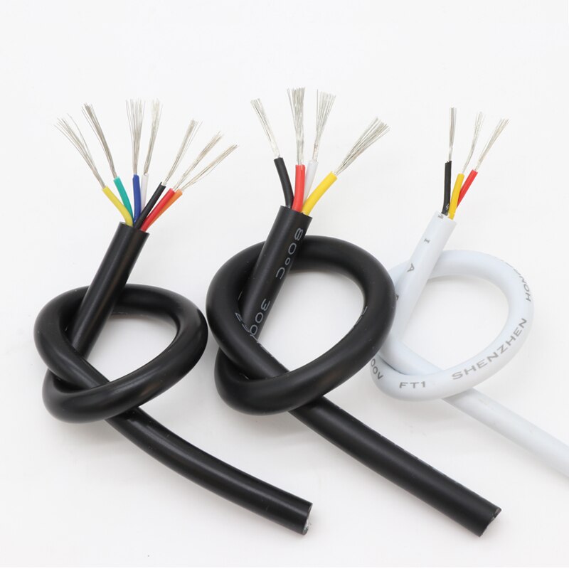 1M 24AWG UL2464 Omhulde Draad Kabel Kanaals Audio Lijn 2 3 4 5 6 7 8 9 10 Cores geïsoleerde Zachte Koperen Kabel Signaal Controle Draad