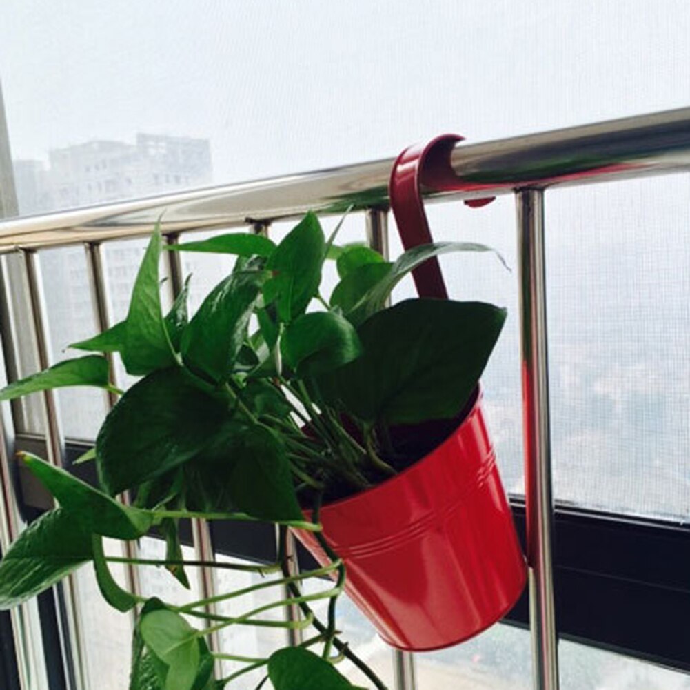 Maceta colgante de Metal para jardín y balcón, maceta de hierro para decoración del hogar, soporte para plantas