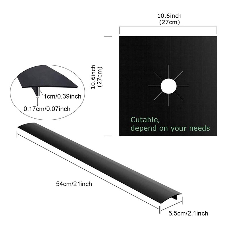 6 sztuk palnik gazowy obejmuje + 2 sztuk kuchnia kuchenka silikonowa licznik przestrzeń pokrywa, wielokrotnego użytku kuchenka gazowa ochraniacze