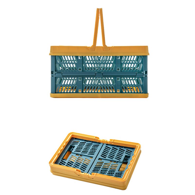 Folding Storage Basket Portable Food Snack Storage Basket Picnic Shopping Convenient Hand Basket Home Multi-purpose Basket