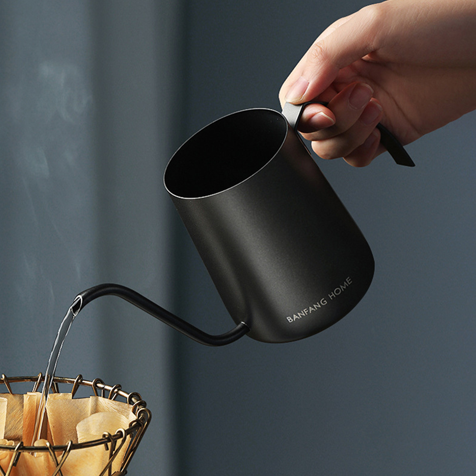 Coffee Kettle Stainless Steel Gooseneck Coffee Pot Hand Drip Coffee Pouring Kettle Long Narrow Drip Kettle for Coffee and Tea