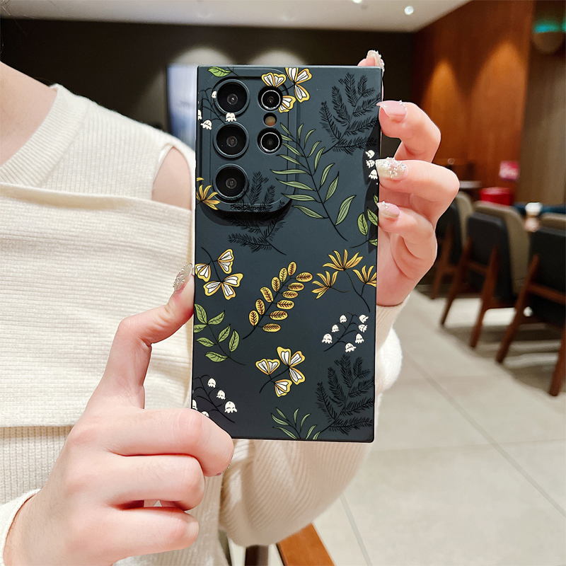 Coque de téléphone à motif de feuilles, étui souple pour Samsung Galaxy A15 A35 A55 A14 A34 A54 A13 A33 A53 A52 S25 S24 Ultra S23 S22 Plus S21 FE