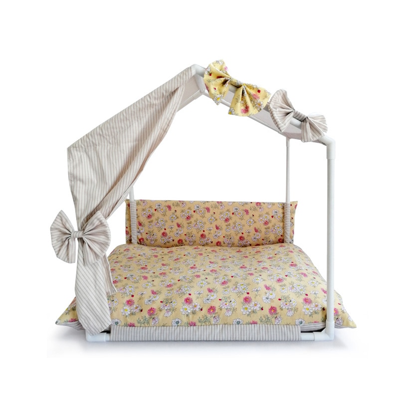 Rusetit ruudullinen kokoonpano koti koiralle pinkki beige kesä viileä lemmikkikoti kennel pehmustematto sänky pienille pieneläintavaralle